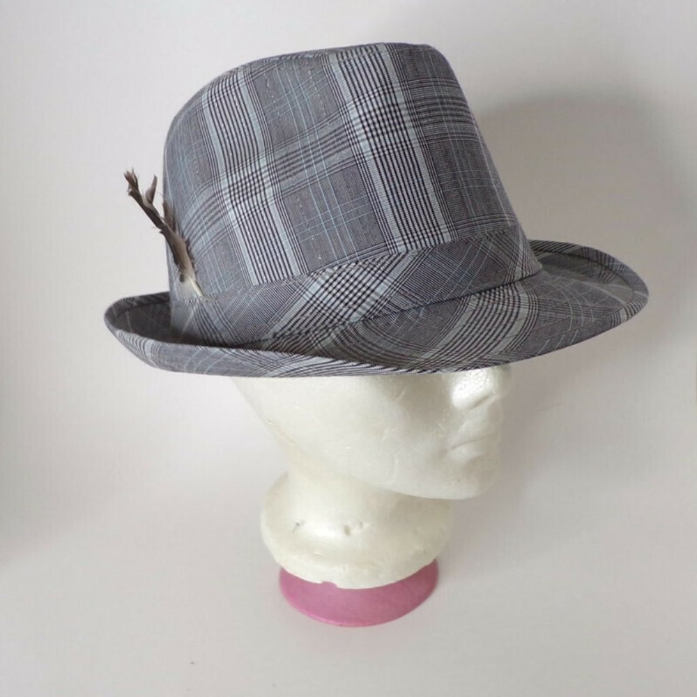 Capstar Fedora Hat With Feathers Glen Check 2398